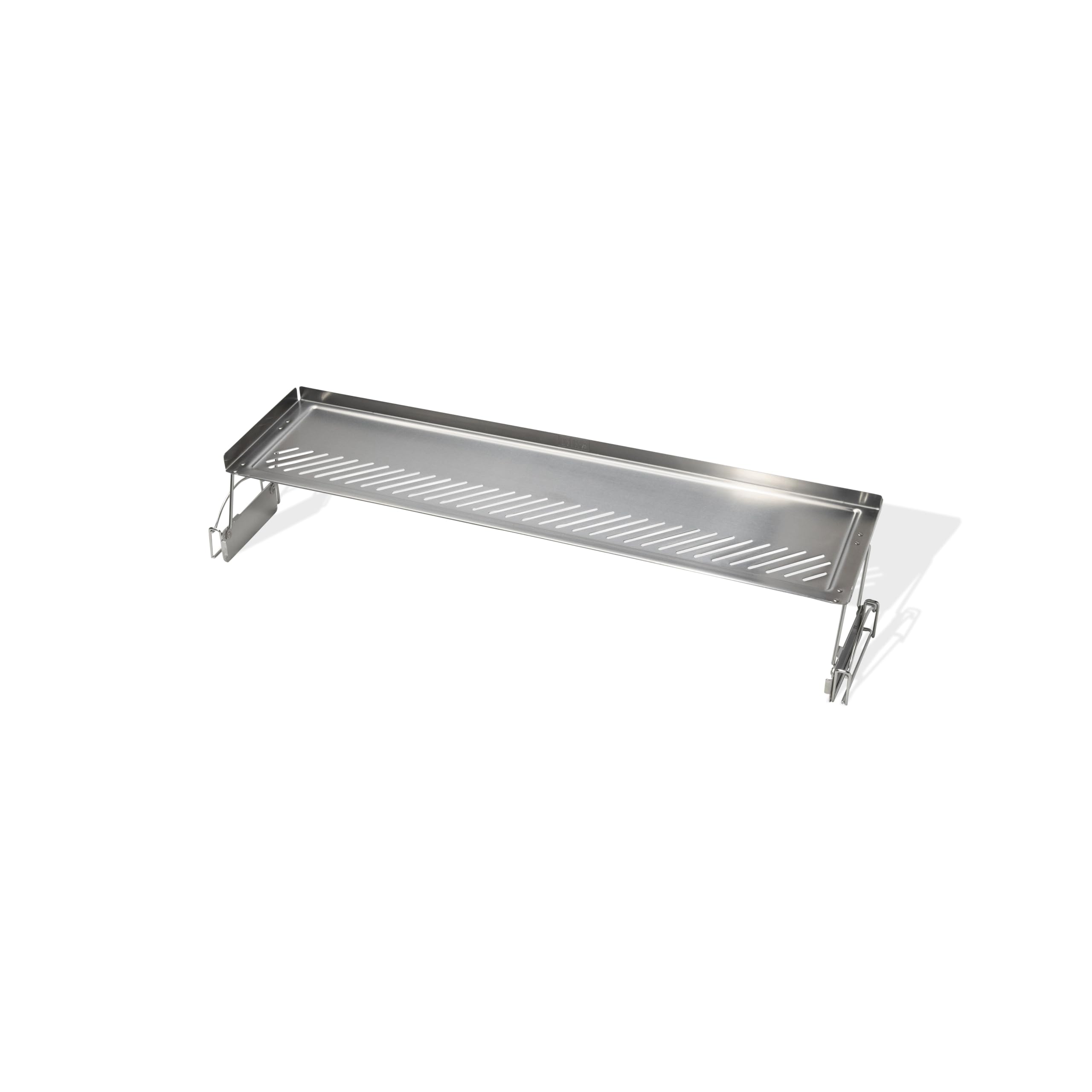 Weber warming rack installed on 30" Slate griddle demonstrating easy tool-free mount
