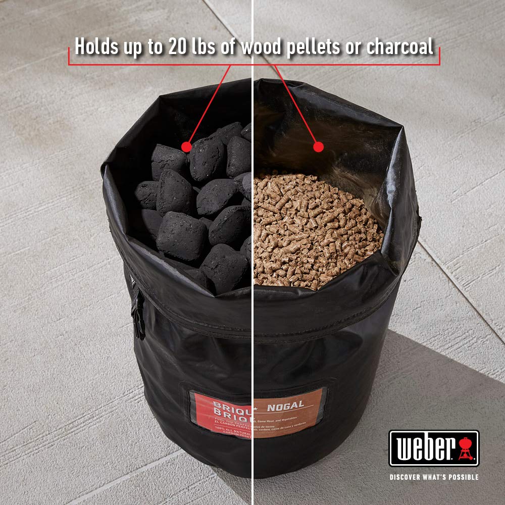 Weber bag being carried by handle for easy transport benefit