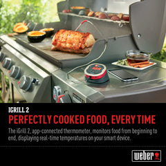 Weber iGrill attached magnetically to grill body for secure placement benefit