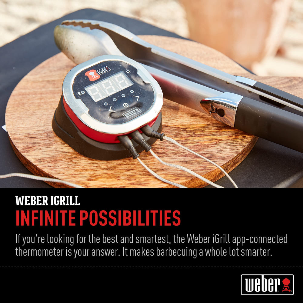 Weber iGrill with two meat probes connected for multi-cut monitoring benefit