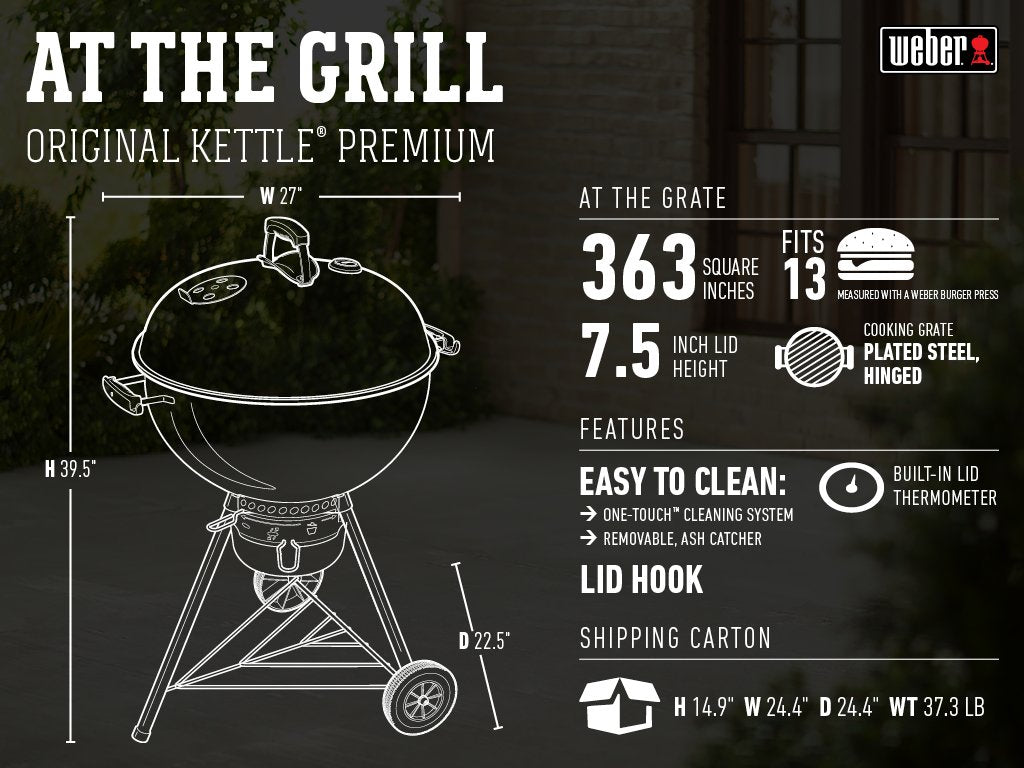 Weber kettle all-weather wheels and base showing easy mobility benefit