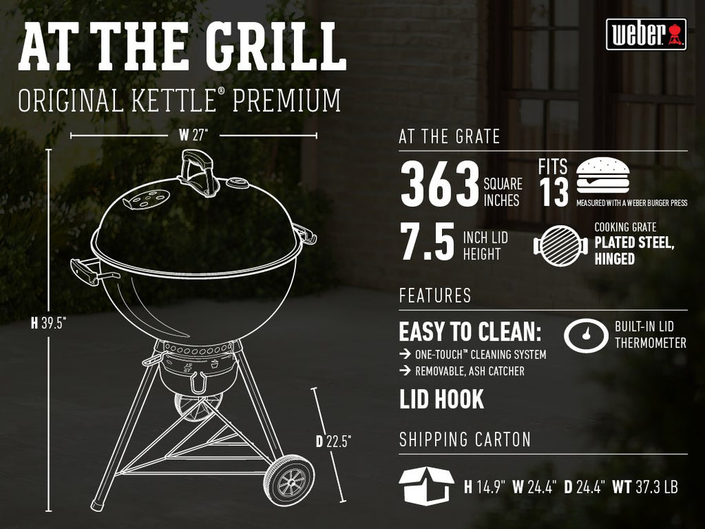 Weber kettle all-weather wheels and base showing easy mobility benefit
