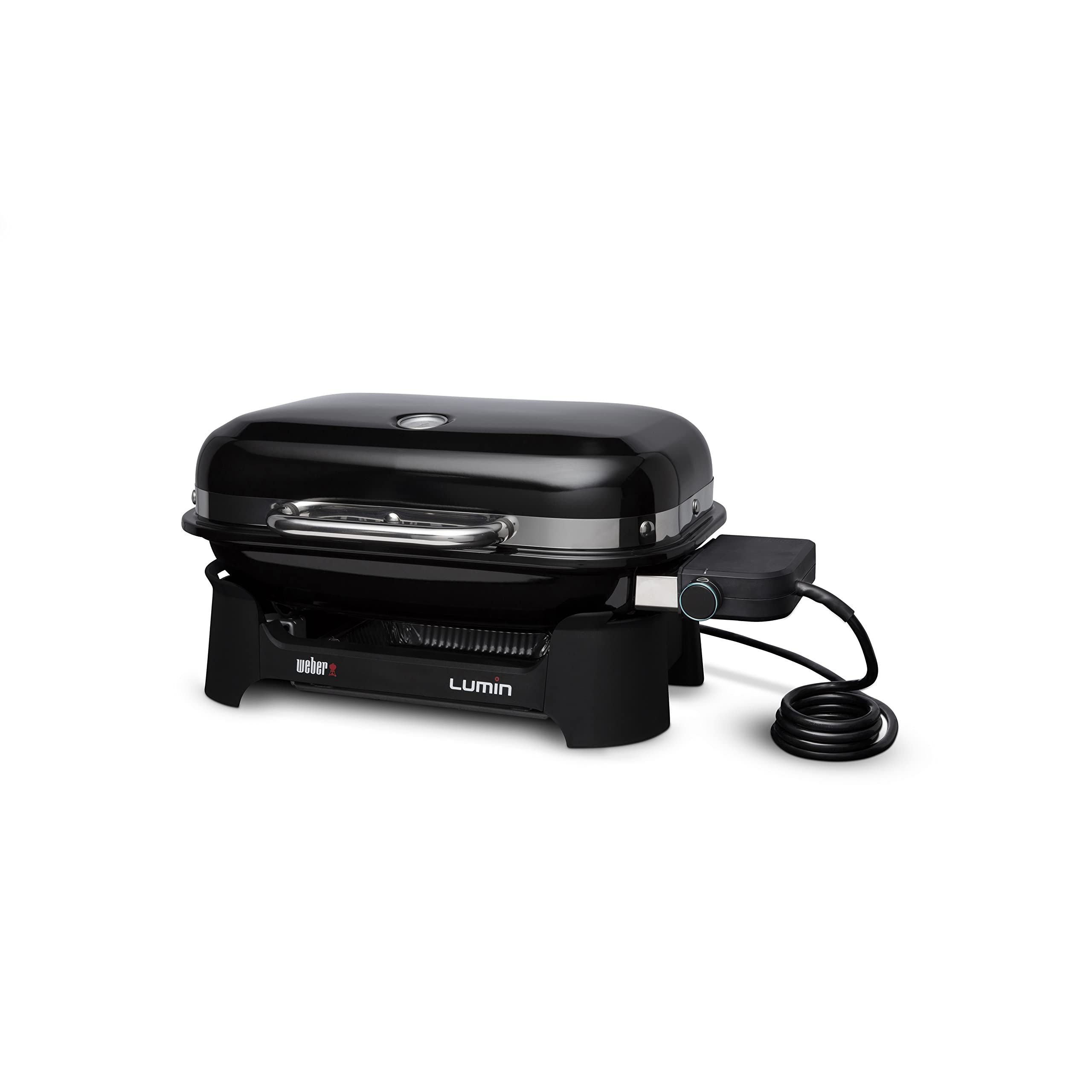 Weber Lumin front view showing compact design and easy placement benefit