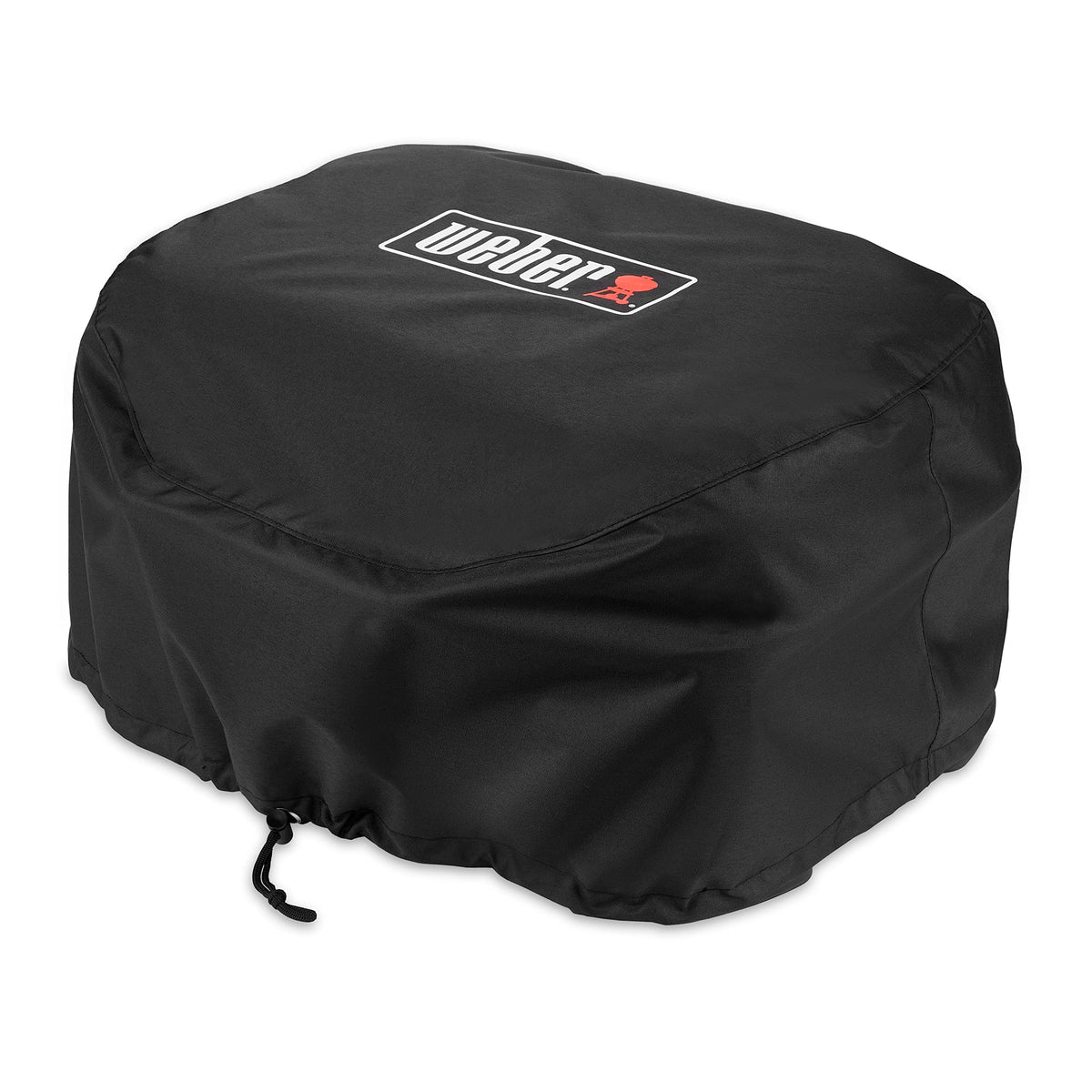 Weber Lumin front view with bonnet cover showing full fit and protection