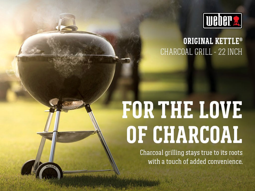 Weber showing porcelain-enameled lid close-up, durable heat retention benefit