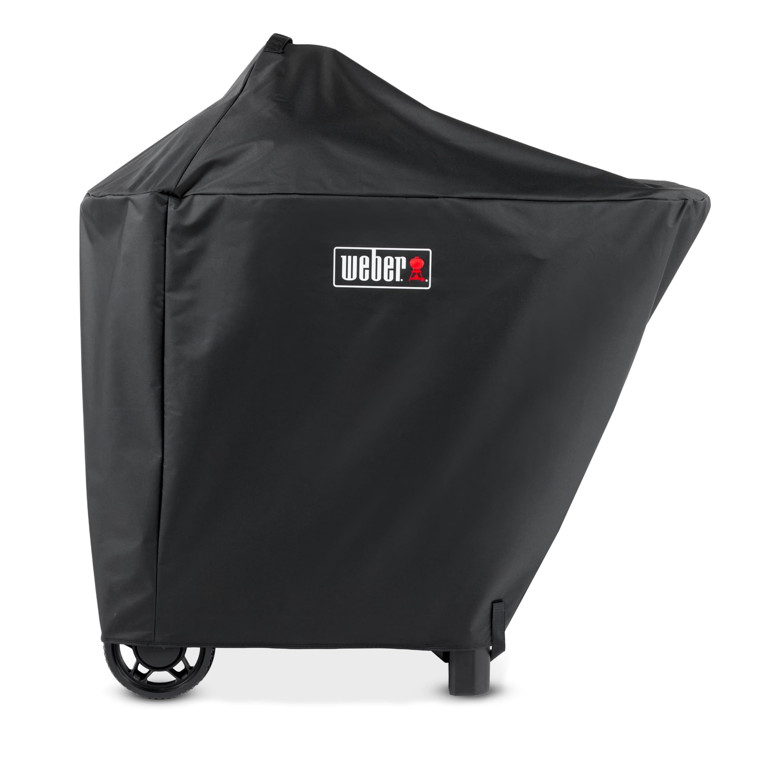 Weber cover front view protecting grill and cart, keeps grill clean