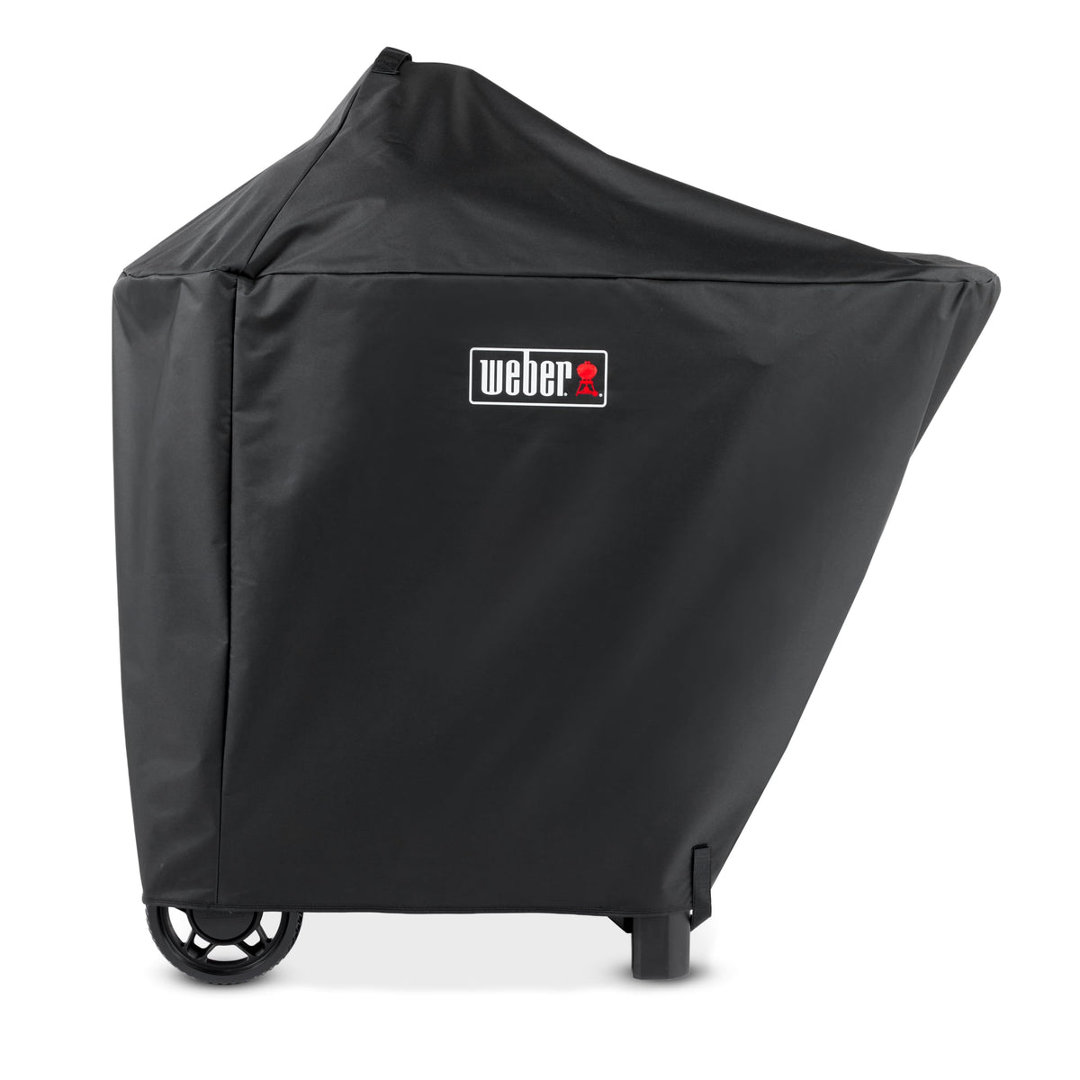 Weber cover front view protecting grill and cart, keeps grill clean