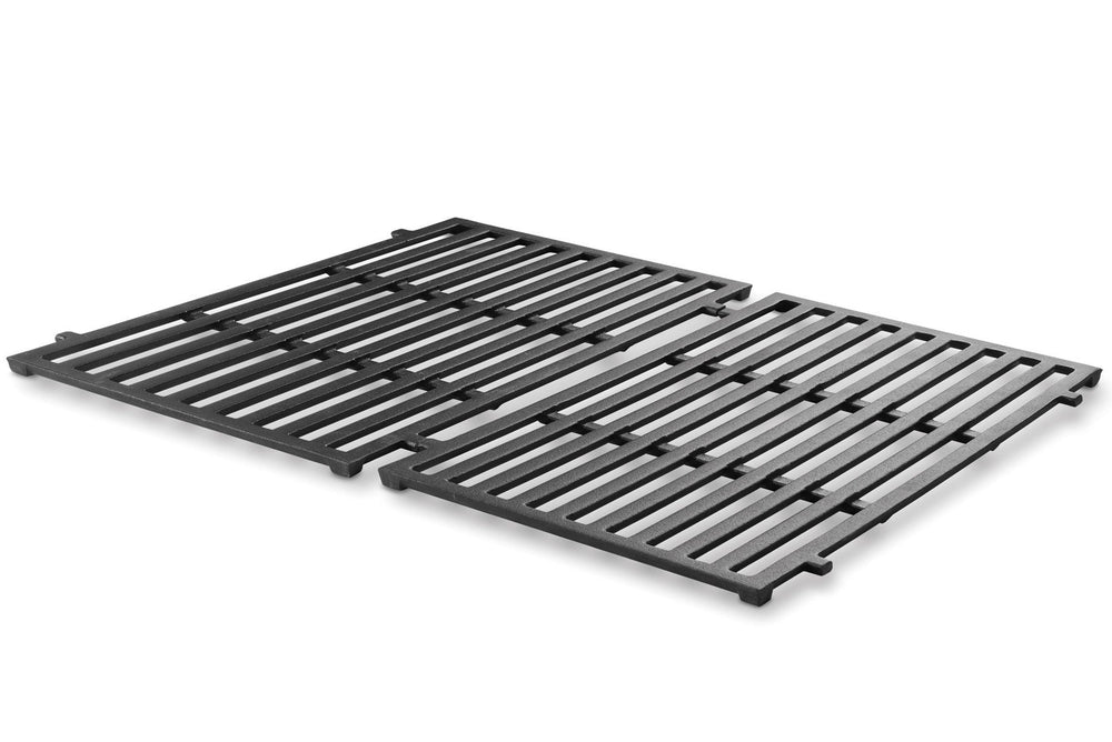 Weber porcelain-enameled grate front view showing fit and durable finish for reliable cooking