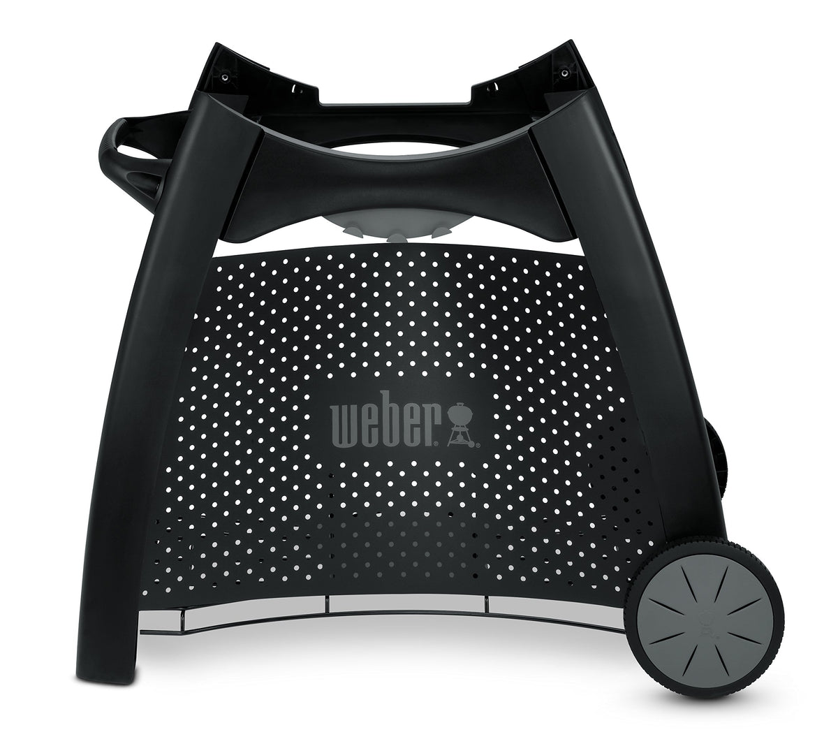 Weber Q Cart front view showing stable base and platform for grill benefit ergonomic cooking
