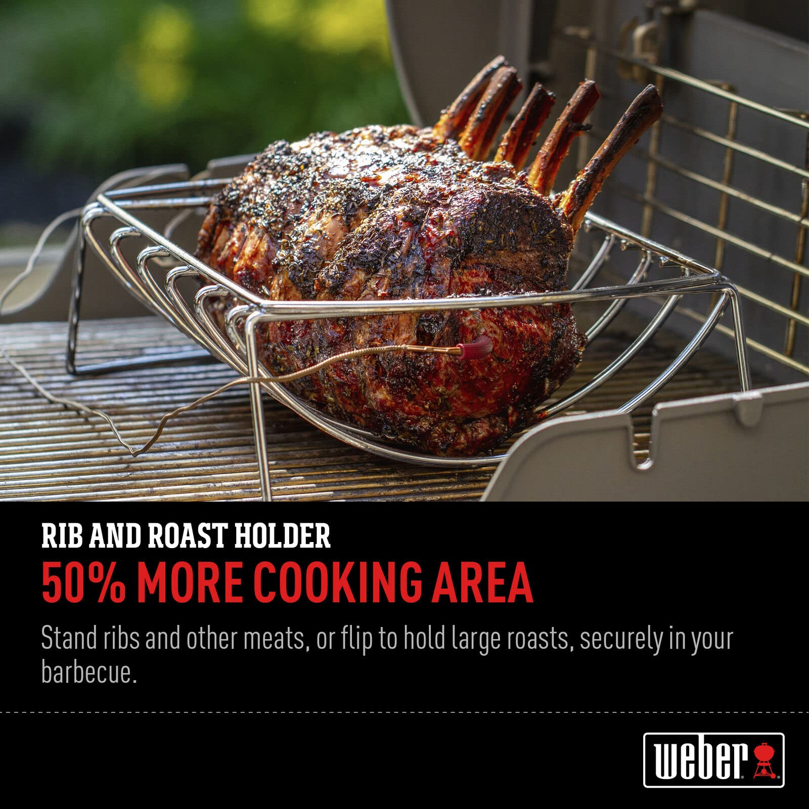Weber plated steel close-up showing corrosion-resistant finish for easy cleaning