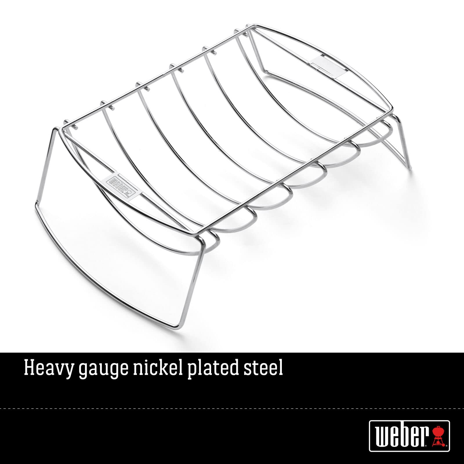 Weber vertical roast in holder demonstrating even heat circulation benefit