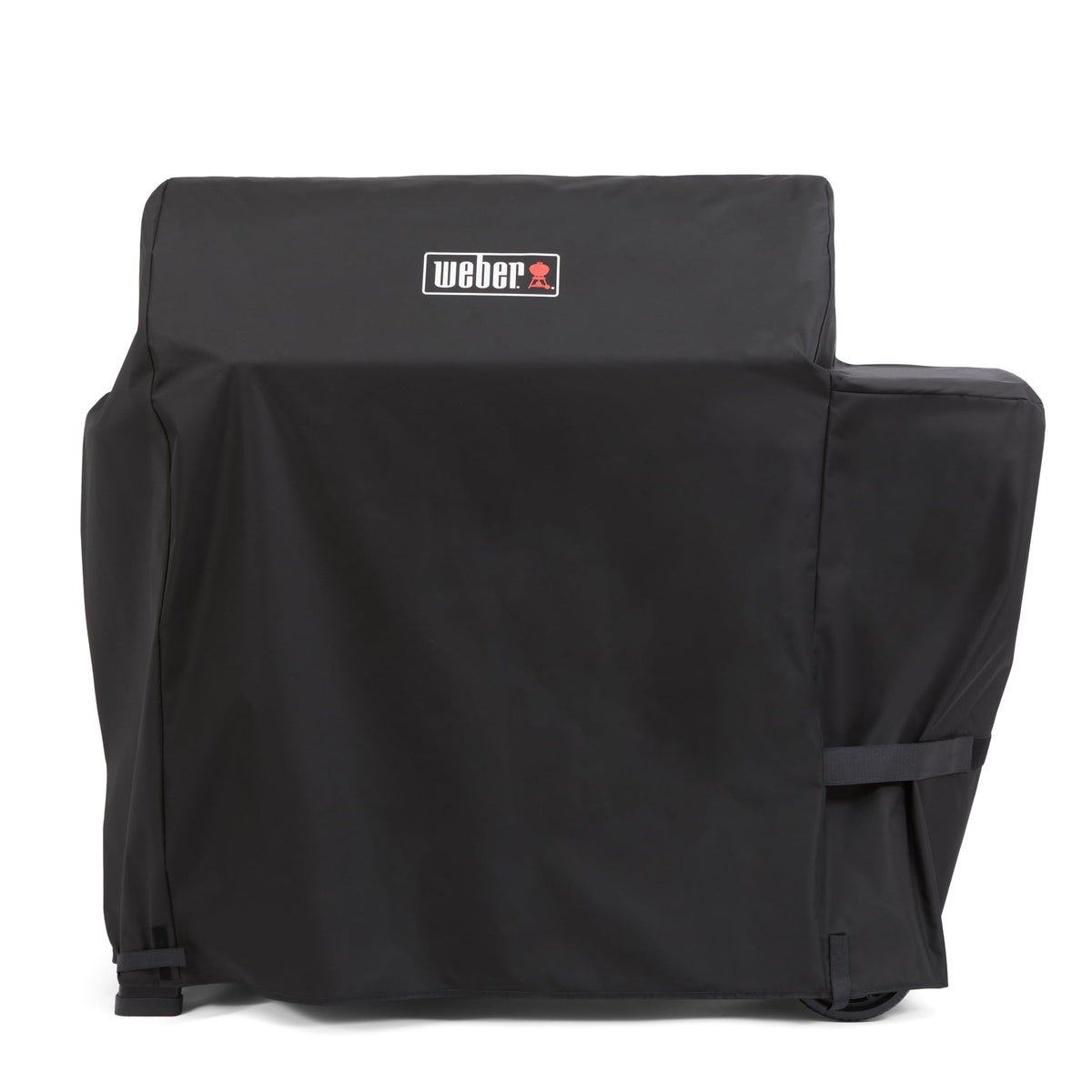 Weber Searwood 600 XL front view cover showing full fitted protection and clean look