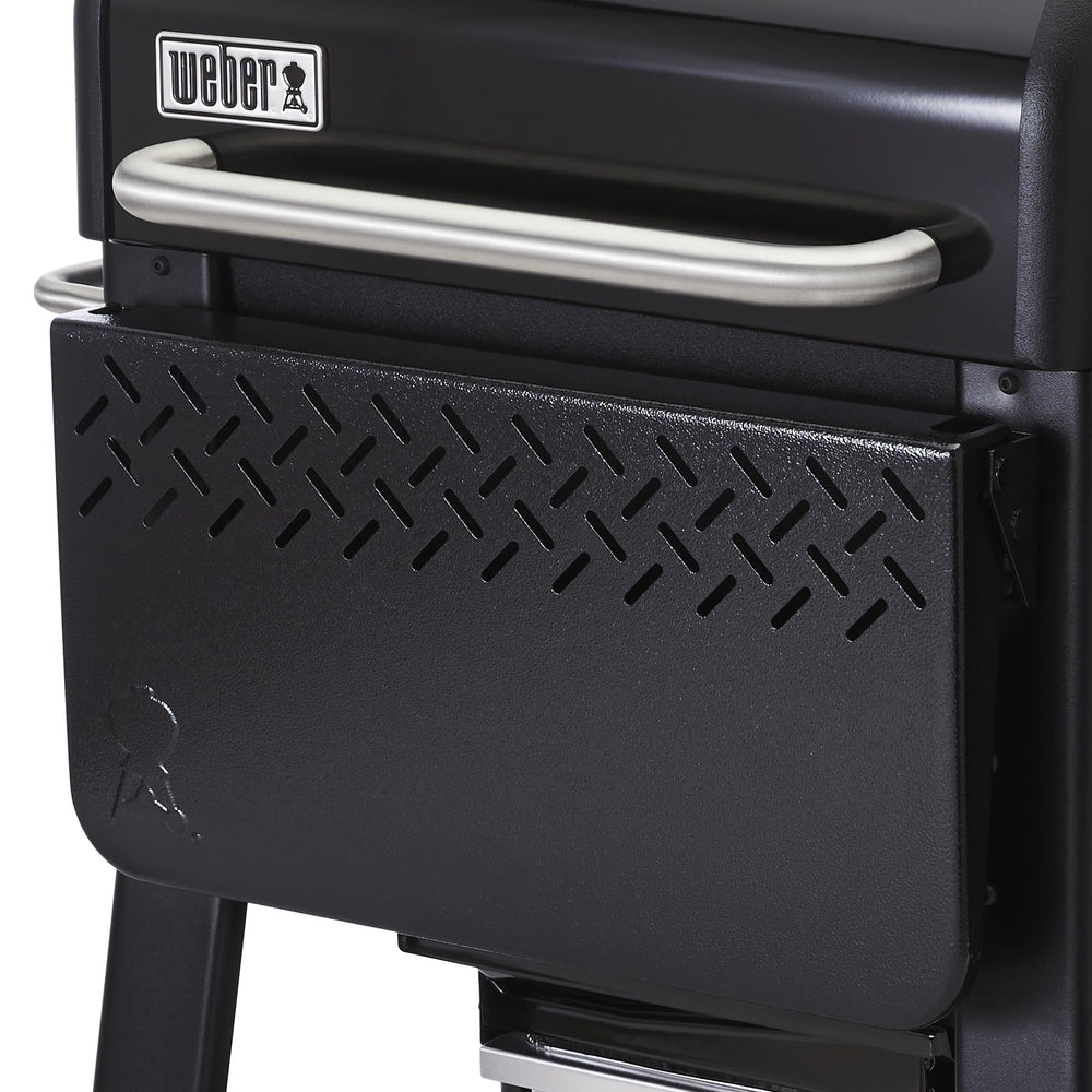 Weber Searwood front table attached to grill for extra prep space and convenience