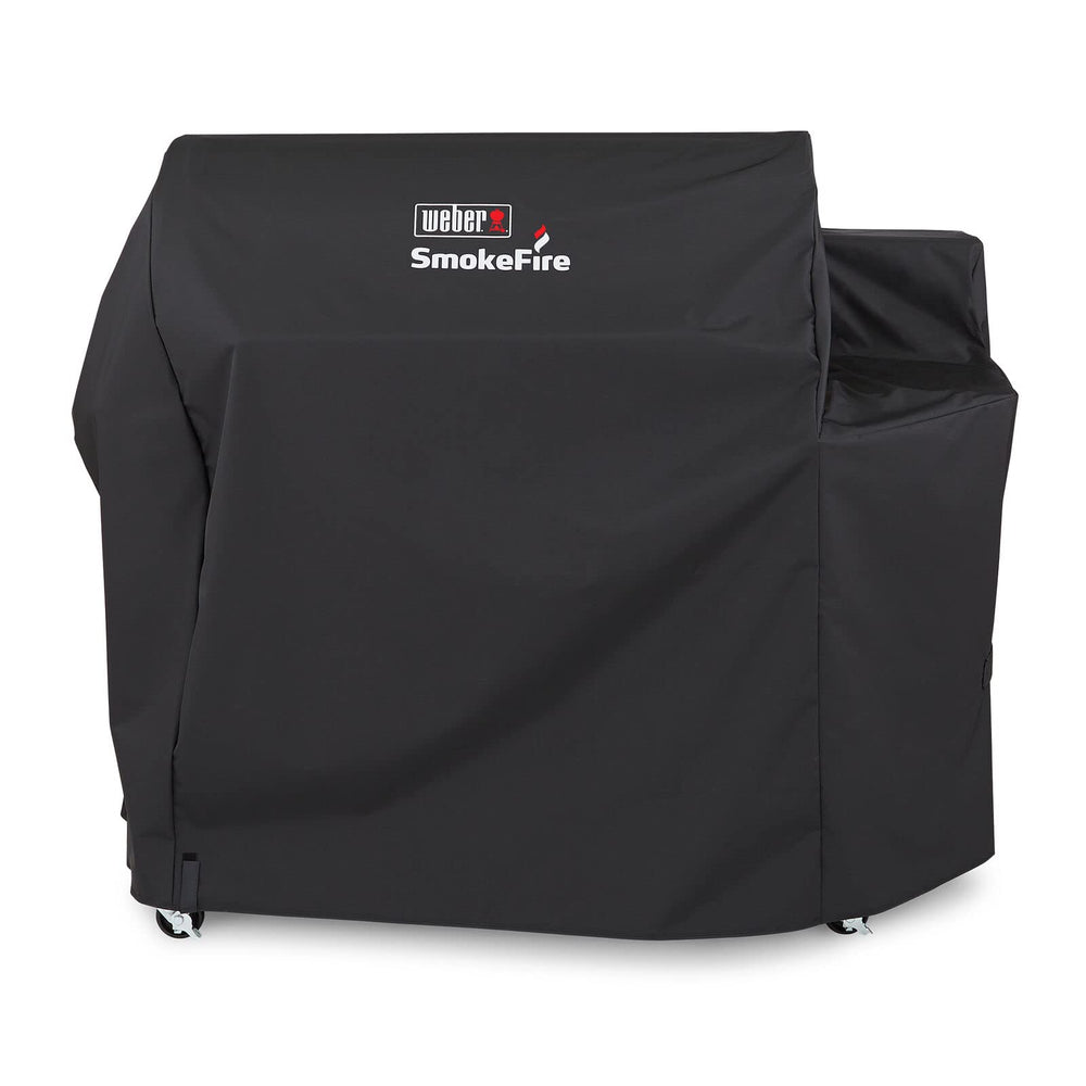 Weber SmokeFire front view cover protecting grill from weather