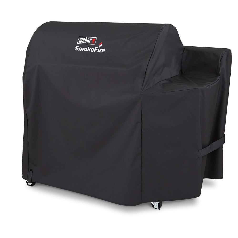 Weber SmokeFire covered side shelf demonstrating tailored fit
