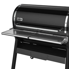 Weber SmokeFire EX6 front shelf full view showing extended prep area