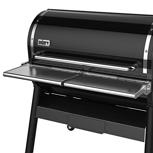 Weber SmokeFire EX6 shelf with premium cover demonstrating compatibility
