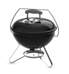 Weber Smokey Joe front view showing compact kettle and handle for easy transport
