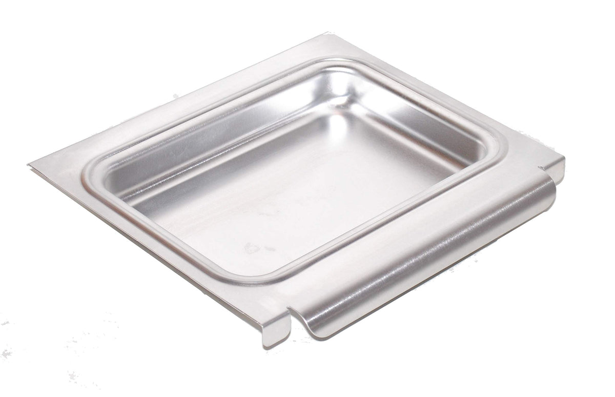 Weber catch pan front view showing easy grease collection and quick cleaning