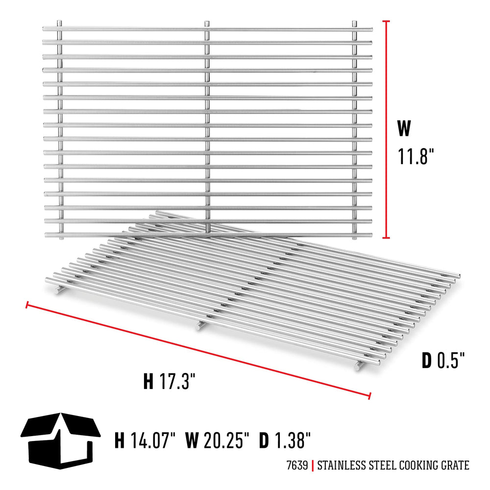Weber grates installed in Spirit grill showing improved cooking surface