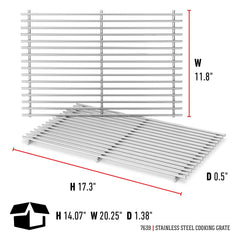 Weber grates installed in Spirit grill showing improved cooking surface