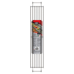 Weber warming rack close-up of plated steel surface for corrosion resistance