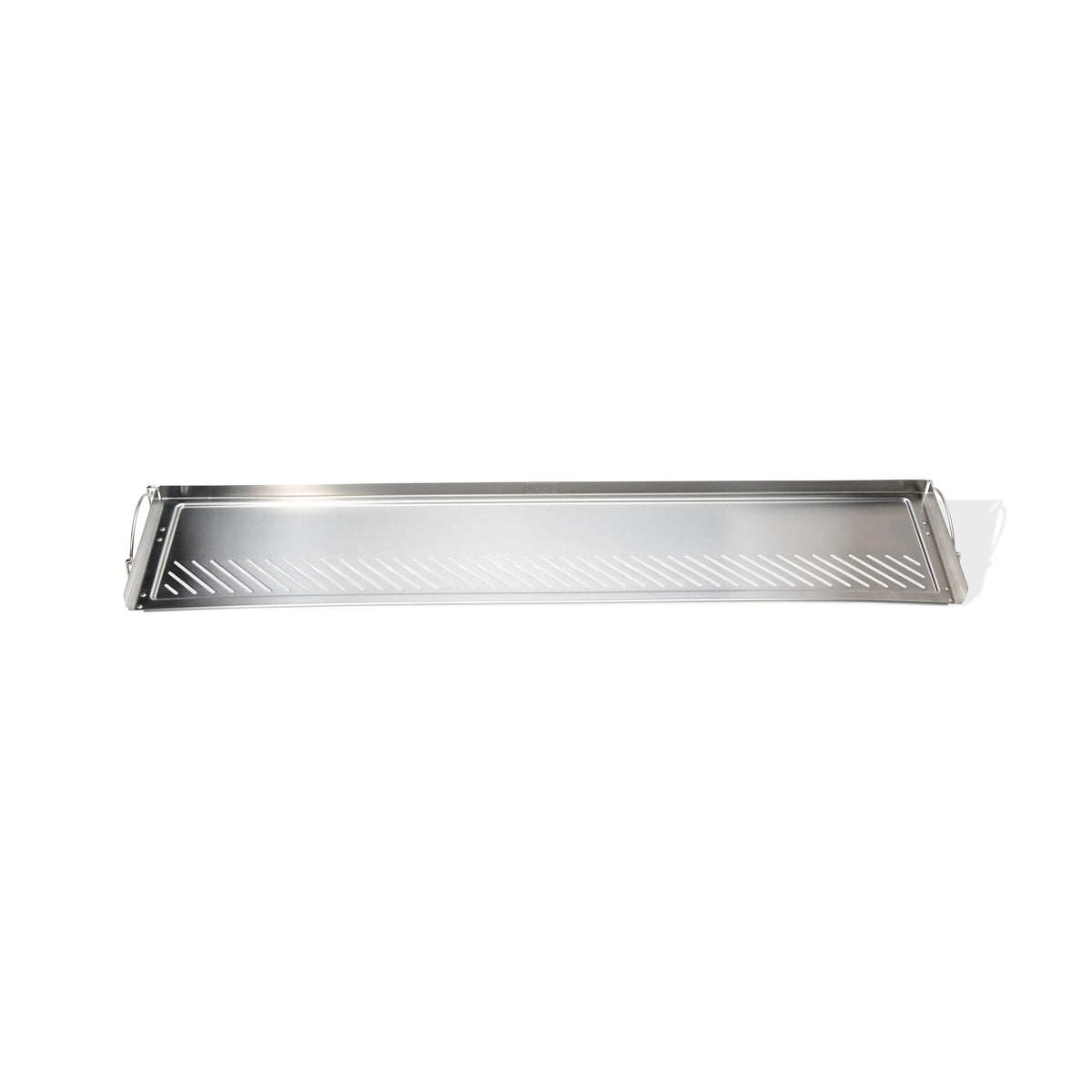 Weber warming rack front overview showing full stainless steel surface and added cook space