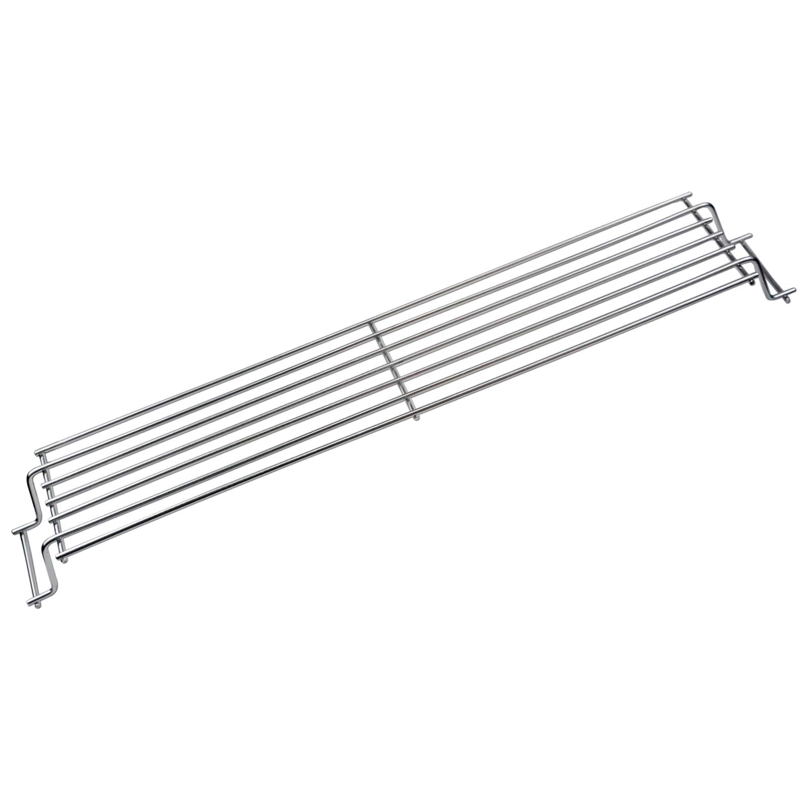 Weber warming rack installed in a Spirit 300 grill creating a raised warming zone