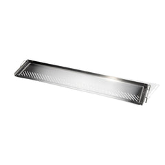 Weber warming rack side profile highlighting adjustable height and sturdy attachment
