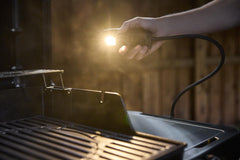 Weber Flex Light bent at angle demonstrating adjustable beam control