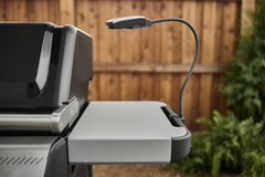 Weber close-up of Flex Light LED head highlighting focused bright beam