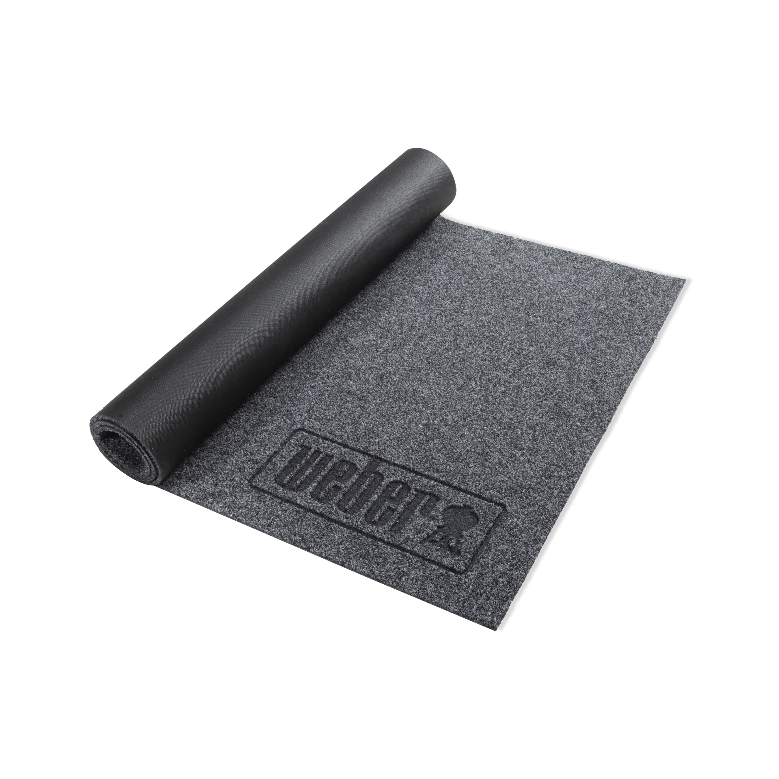 Weber XL floor protection mat front view showing full coverage and neat edges protects patio
