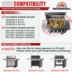 WEBROIL warming rack side profile displaying dimensions and accurate fit