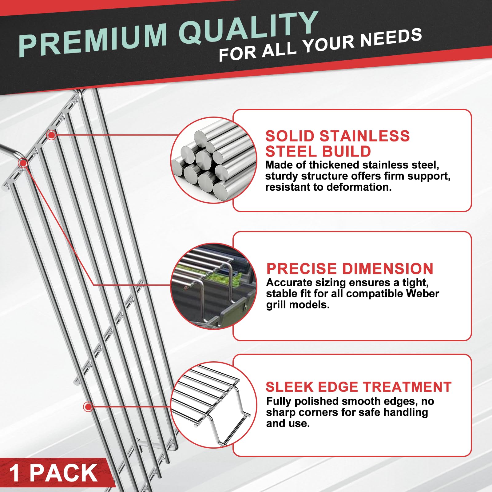 WEBROIL boxed packaging with instructions showing ready-to-install replacement rack