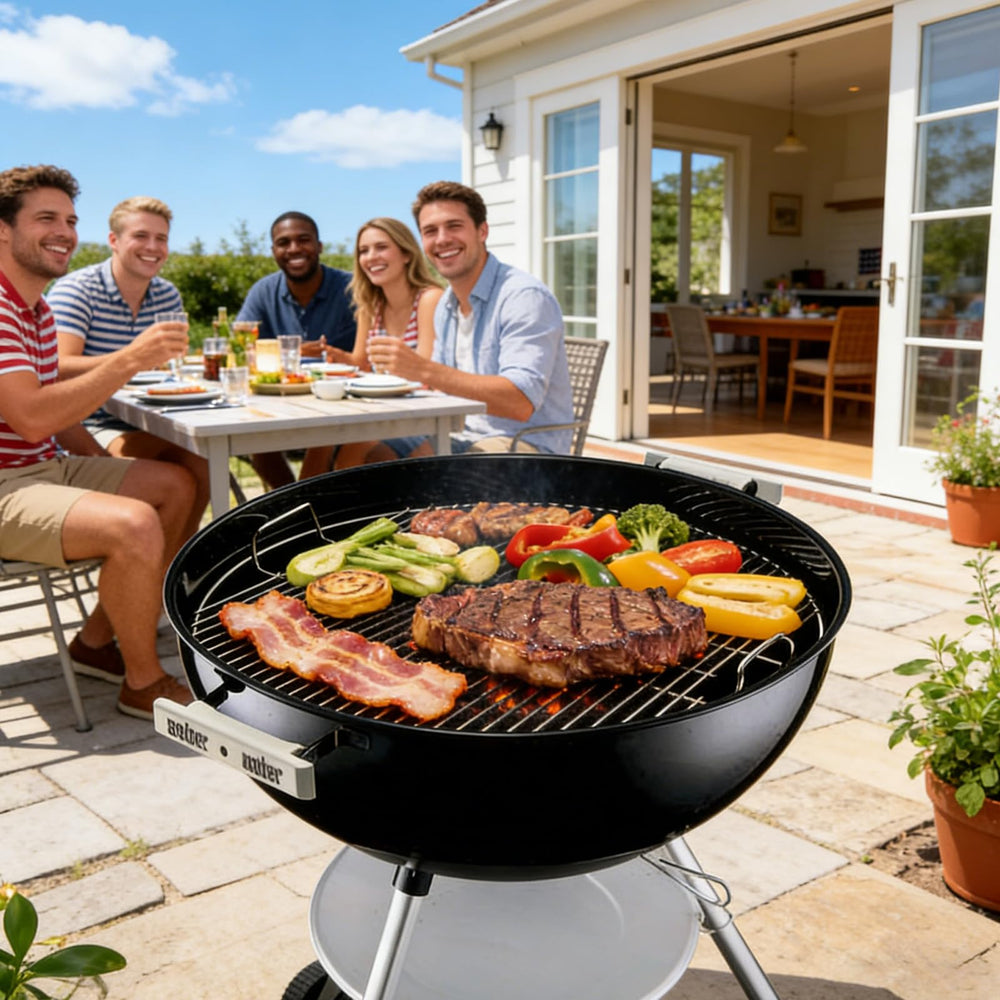 WEBROIL grill kit in backyard setting illustrating reliable outdoor cooking improvement