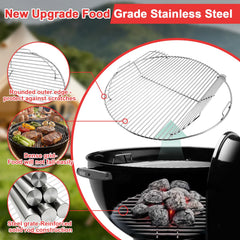 WEBROIL charcoal grate airflow slots detail, improves lighting and hotter burns