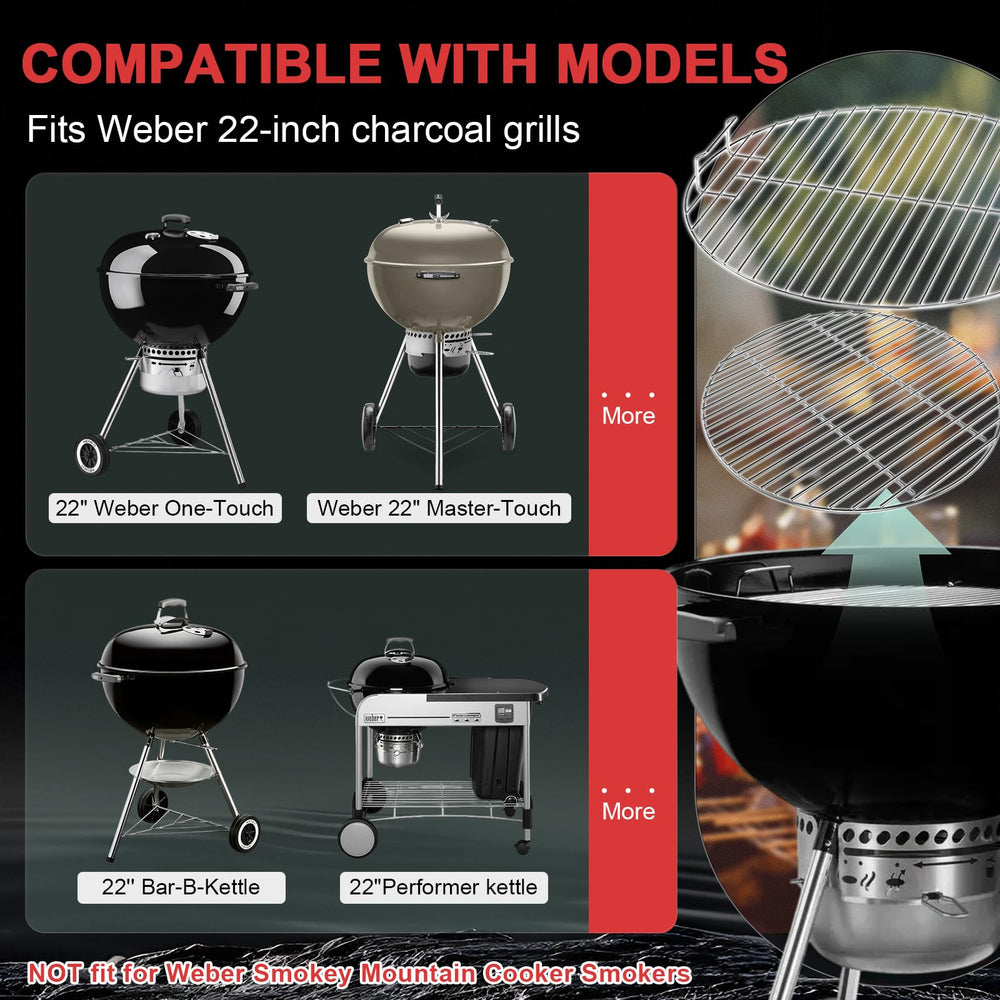 WEBROIL charcoal grate detail demonstrating heavy-duty construction for heat durability