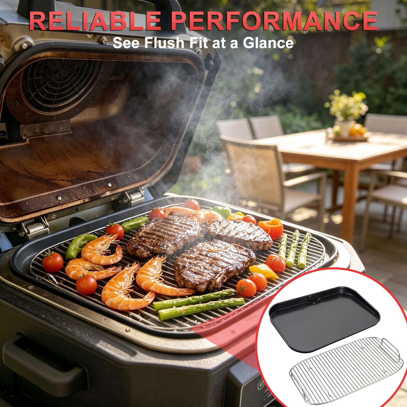 WEBROIL griddle pan being wiped clean illustrating simple cleanup and longer life