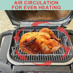 WEBROIL convex side with ribs standing upright for better smoke exposure
