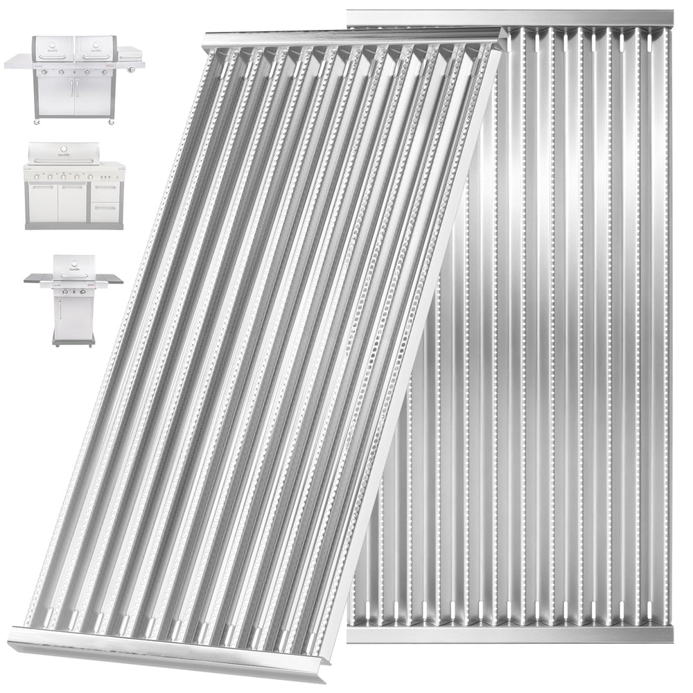 WEBROIL front view of emitter plates showing full stainless-steel surface and fit benefit