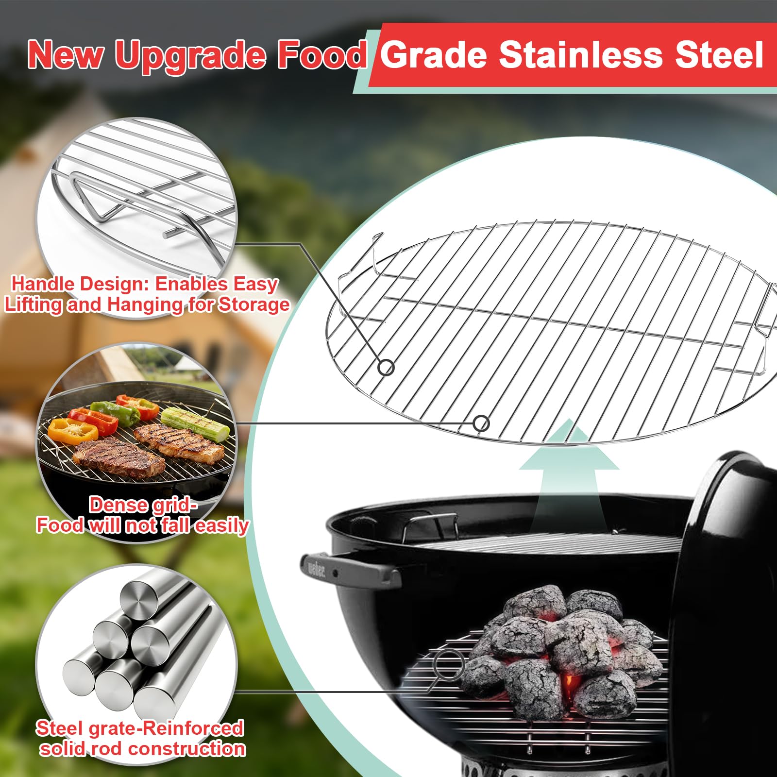 WEBROIL built-in handle and edge view for safer lifting and easier maintenance