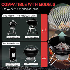 WEBROIL grates installed in a Weber kettle demonstrating secure OEM fit