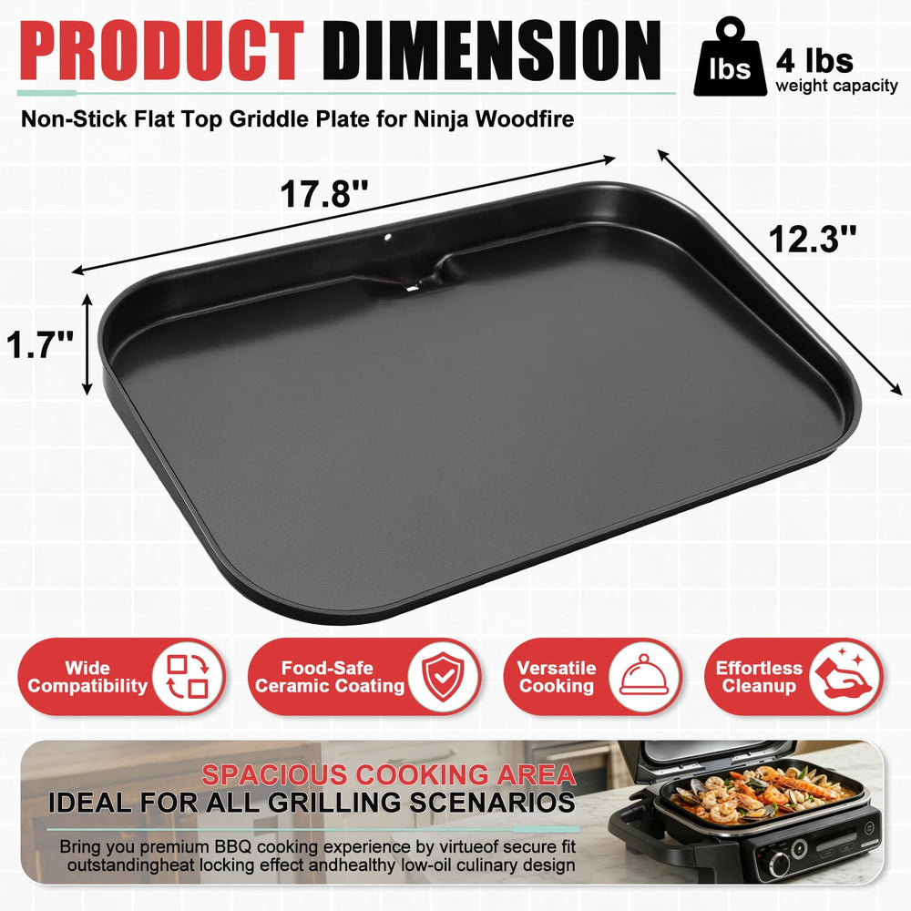 WEBROIL griddle installed in Ninja Woodfire Pro Connect XL demonstrating secure fit