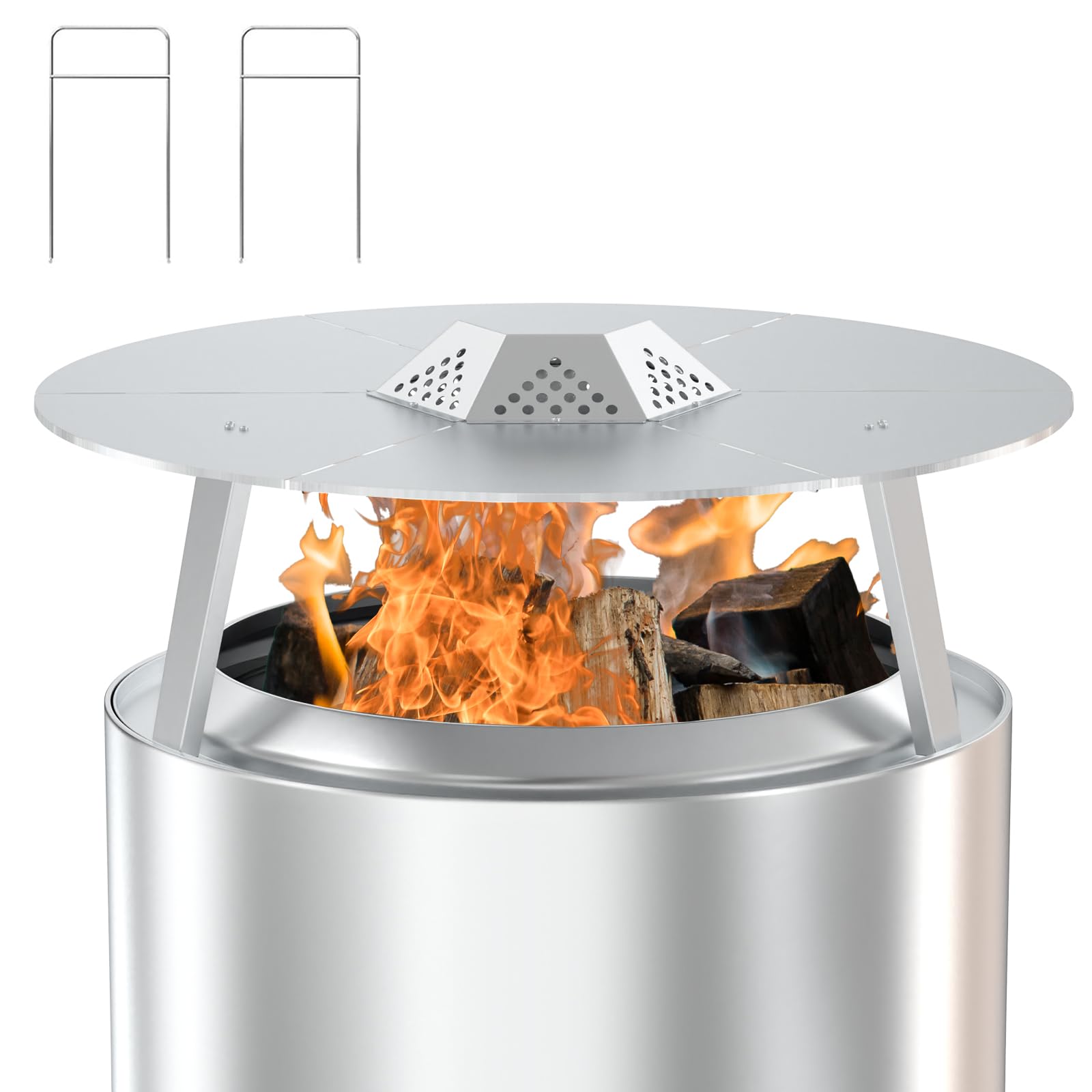 WEBROIL front view of heat deflector showing full 27 inch fit and improved warmth