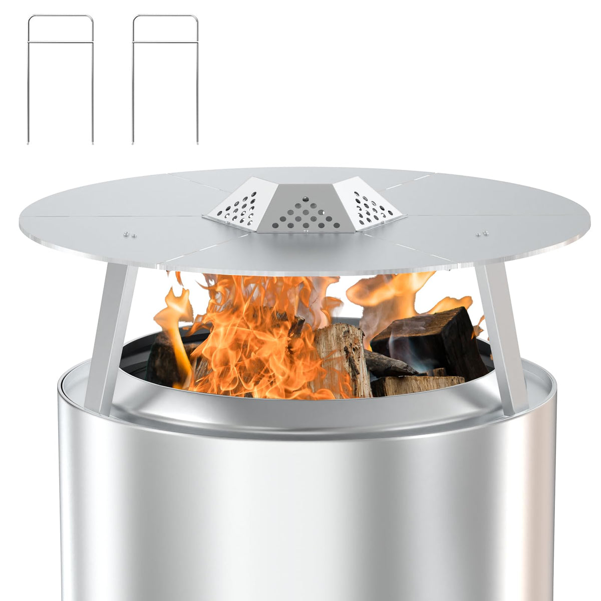 WEBROIL front view of heat deflector showing full 27 inch fit and improved warmth