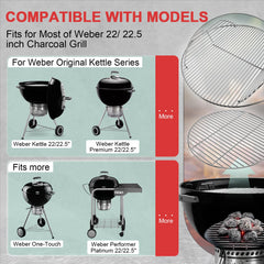 WEBROIL hinged side open for refueling, enables mid-cook charcoal addition