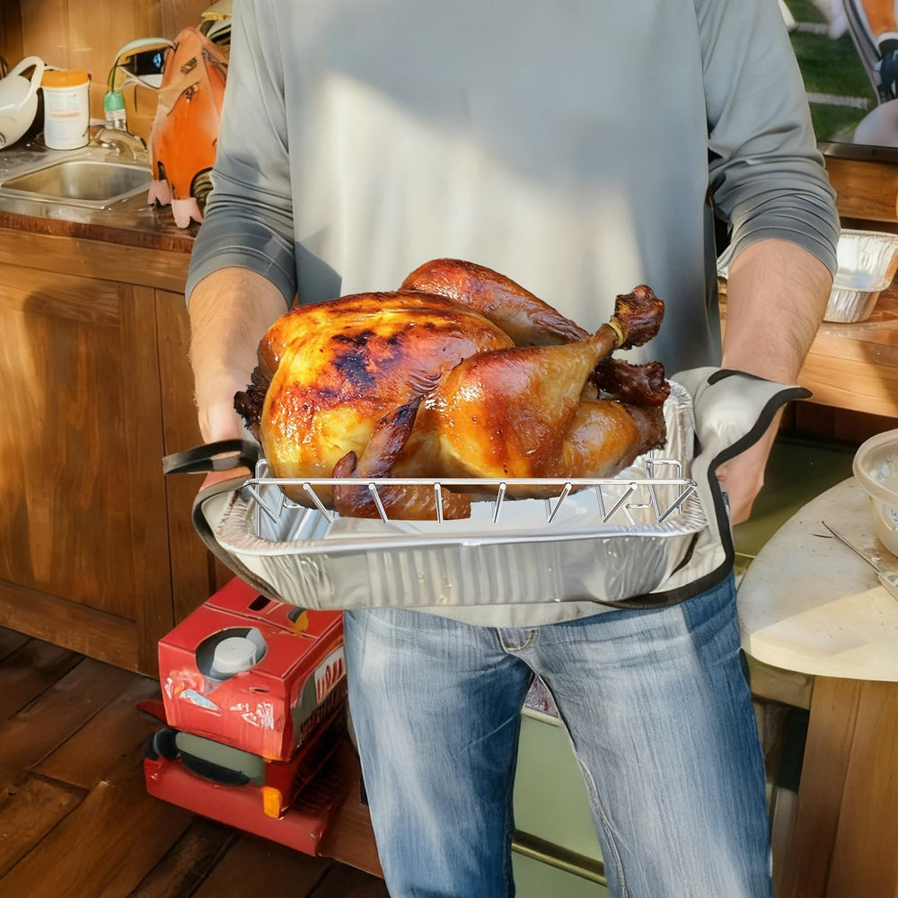 WEBROIL rack in backyard smoker served with ribs showcasing party-ready capacity