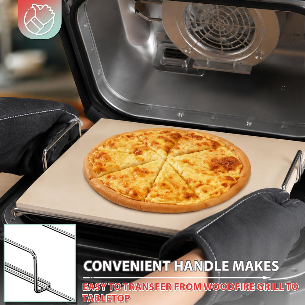 WEBROIL pizza on stone with crisp crust showing improved browning benefit