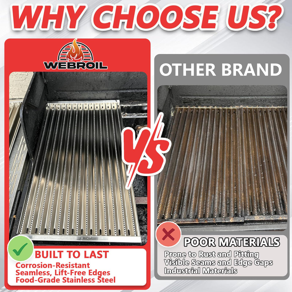 WEBROIL plate corner detail showing smooth edges for safe handling and long life
