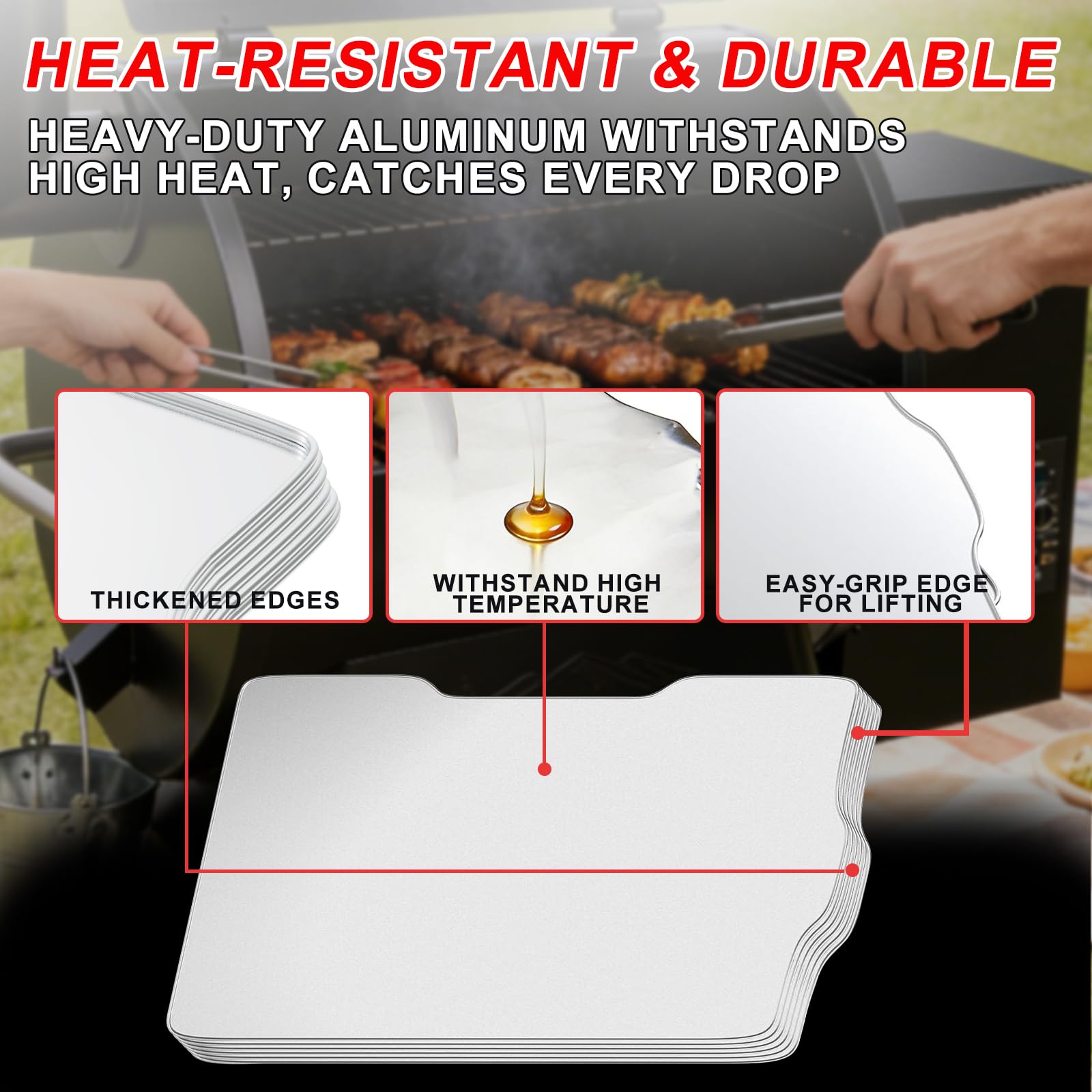 WEBROIL built-in handle detail for safe removal and mess-free disposal